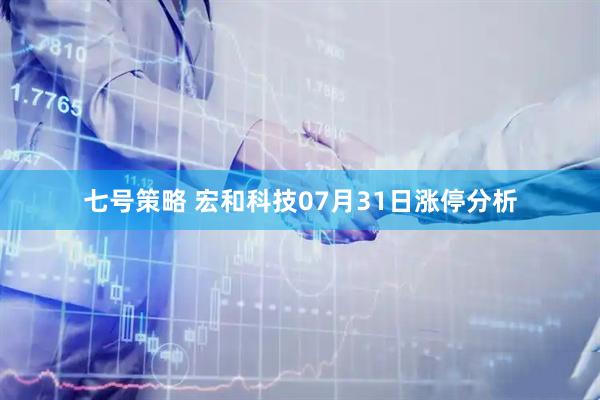 七号策略 宏和科技07月31日涨停分析